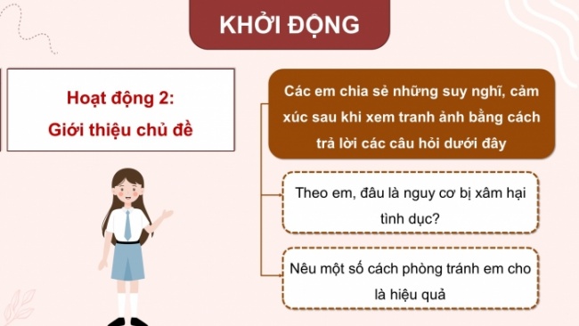 Soạn giáo án điện tử HĐTN 4 CTST bản 2 Tuần 23: HĐGDTCĐ - Nguy cơ và cách phòng tránh bị xâm hại tình dục