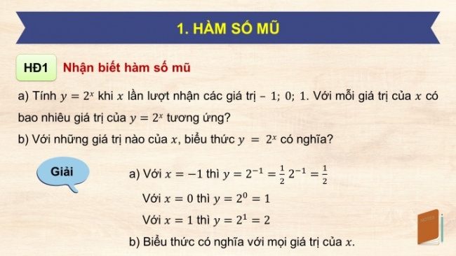 Soạn giáo án điện tử toán 11 KNTT Bài 20: Hàm số mũ và hàm số lôgarit