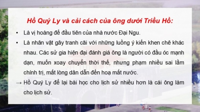 Soạn giáo án điện tử lịch sử 11 Cánh diều Bài 9: Cuộc cải cách của Hồ Qúy Ly và Triều Hồ (P1)