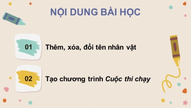 Soạn giáo án điện tử tin học 4 cánh diều Chủ đề F bài 4: Tạo chương trình có nhiều nhân vật