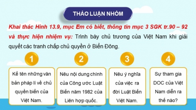 Soạn giáo án điện tử lịch sử 11 CTST Bài 13: Việt Nam và Biển Đông (Phần 3)