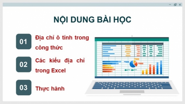 Soạn giáo án điện tử Tin học 8 CD Chủ đề E1 Bài 5: Các kiểu địa chỉ trong Excel