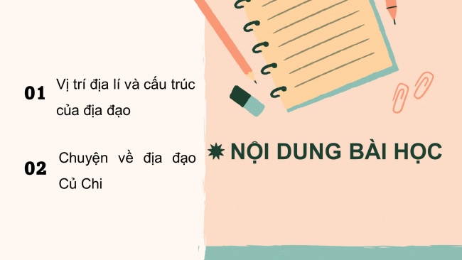 Soạn giáo án điện tử lịch sử và địa lí 4 KNTT Bài 28: Địa đạo Củ Chi