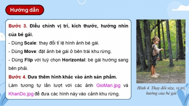 Soạn giáo án điện tử Tin học 8 CD Chủ đề E3 Bài 5: Thực hành làm việc với lớp ảnh và vùng chọn