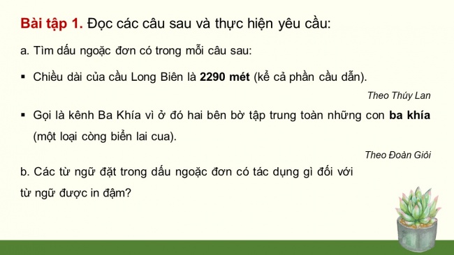 Soạn giáo án điện tử tiếng việt 4 CTST CĐ 7 Bài 3 Luyện từ và câu: Dấu ngoặc đơn