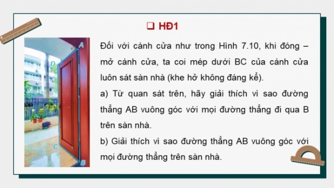 Soạn giáo án điện tử toán 11 KNTT Bài 23: Đường thẳng vuông góc với mặt phẳng