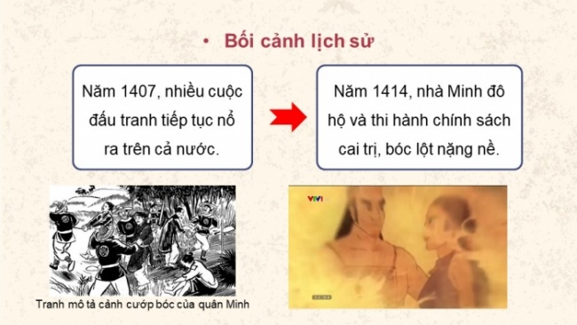 Soạn giáo án điện tử lịch sử 11 Cánh diều Bài 8: Một số cuộc khởi nghĩa và chiến tranh giải phóng trong lịch sử Việt Nam (từ TK III TCN đến cuối TK XIX) (P2)