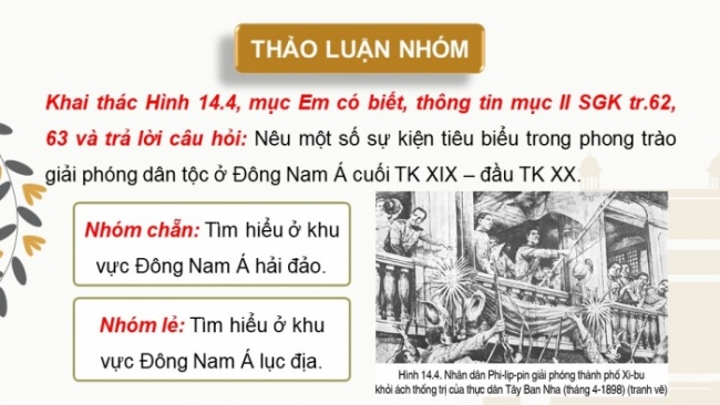 Soạn giáo án điện tử Lịch sử 8 CD Bài 14: Ấn Độ và khu vực Đông Nam Á (Phần 2)