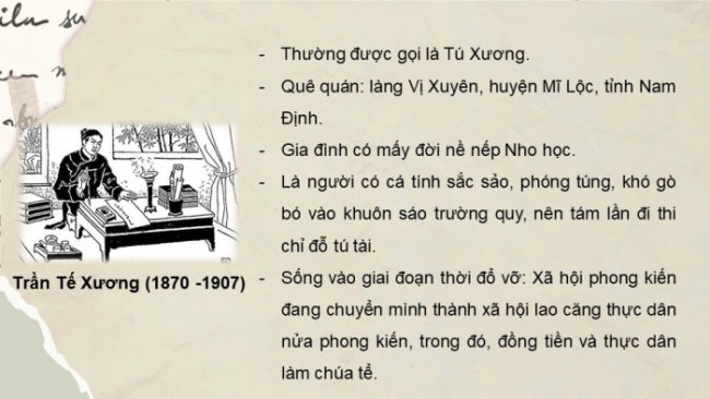 Soạn giáo án điện tử Ngữ văn 8 CTST Bài 10 Đọc 4: Tự trào I