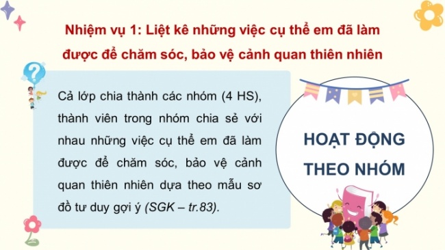 Soạn giáo án điện tử HĐTN 4 CTST bản 2 Tuần 30: HĐGDTCĐ - Chăm sóc, bảo vệ cảnh quan thiên nhiên