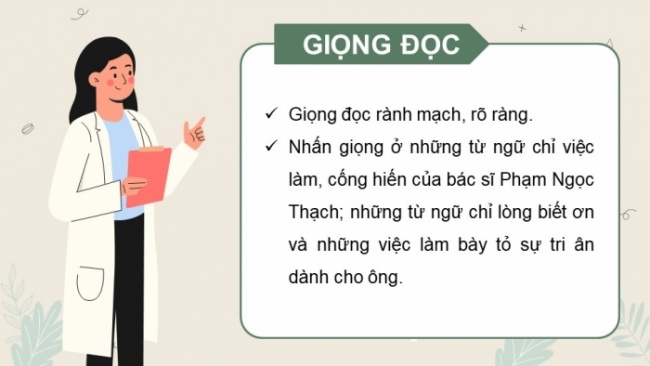 Soạn giáo án điện tử tiếng việt 4 CTST CĐ 5 Bài 2 Đọc: Bác sĩ của nhân dân