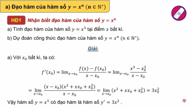 Soạn giáo án điện tử toán 11 KNTT Bài 32: Các quy tắc tính đạo hàm