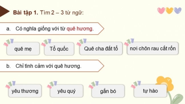 Soạn giáo án điện tử tiếng việt 4 CTST CĐ 6 Bài 8 Luyện từ và câu: Mở rộng vốn từ quê hương