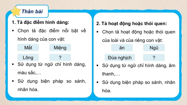 Soạn giáo án điện tử tiếng việt 4 CTST CĐ 7 Bài 3 Viết: Lập dàn ý cho bài văn miêu tả con vật