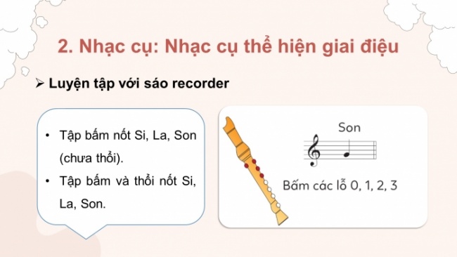 Soạn giáo án điện tử âm nhạc 4 cánh diều Tiết 33: Nhạc cụ: Nhạc cụ thể hiện tiết tấu – Nhạc cụ thể hiện giai điệu; Vận dụng