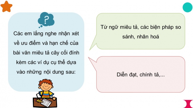 Soạn giáo án điện tử tiếng việt 4 KNTT Bài 24 Viết: Trả bài văn miêu tả cây cối