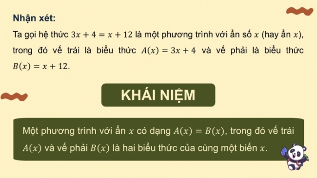 Soạn giáo án điện tử Toán 8 CD Chương 7 Bài 1: Phương trình bậc nhất một ẩn