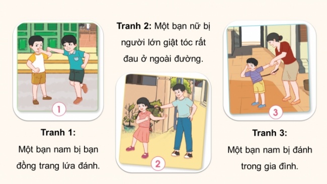 Soạn giáo án điện tử HĐTN 4 cánh diều Tuần 33 : Phòng tránh bị xâm hại thể chất - Hoạt động 1,2