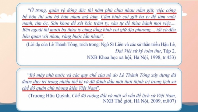 Soạn giáo án điện tử lịch sử 11 Cánh diều Bài 10: Cuộc cải cách của Lê Thánh Tông (Thế kỉ XV) (P2)