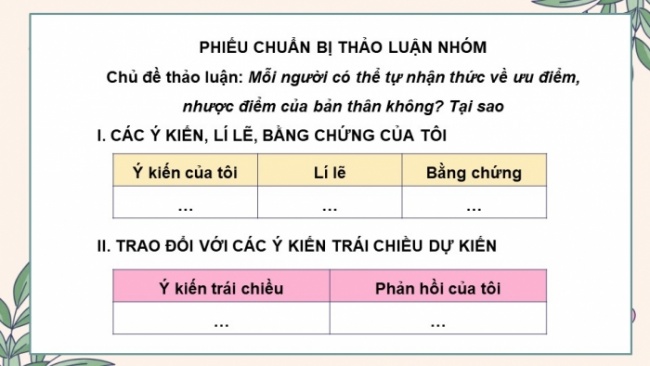 Soạn giáo án điện tử Ngữ văn 8 CTST Bài 10 Nói và nghe: Thảo luận ý kiến về một vấn đề của đời sống