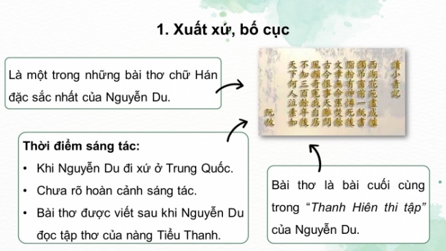 Soạn giáo án điện tử ngữ văn 11 CTST Bài 7 Đọc 2: Độc “Tiểu Thanh kí”