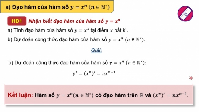 Soạn giáo án điện tử toán 11 KNTT Bài 32: Các quy tắc tính đạo hàm