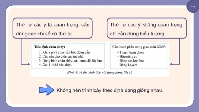 Soạn giáo án điện tử Tin học 8 CD Chủ đề E2 Bài 3: Danh sách liệt kê và tiêu đề trang