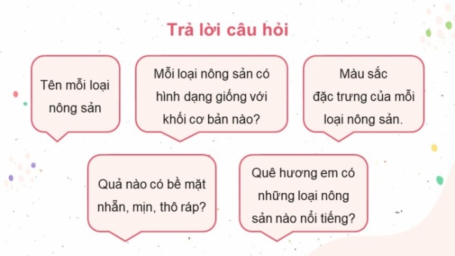 Soạn giáo án điện tử mĩ thuật 4 cánh diều Bài 14: Nông sản quê em