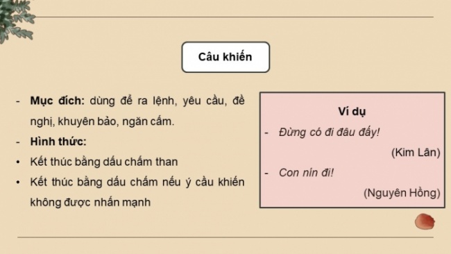 Soạn giáo án điện tử Ngữ văn 8 CD Bài 10 TH tiếng Việt: Câu hỏi, câu khiến, câu cảm, câu kể