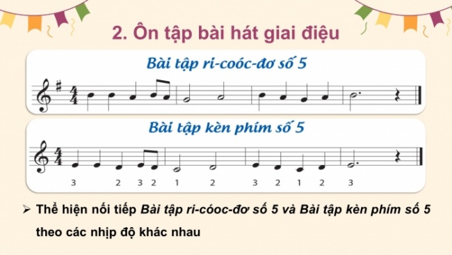 Soạn giáo án điện tử âm nhạc 4 cánh diều Tiết 30: Ôn tập nhạc cụ; Vận dụng