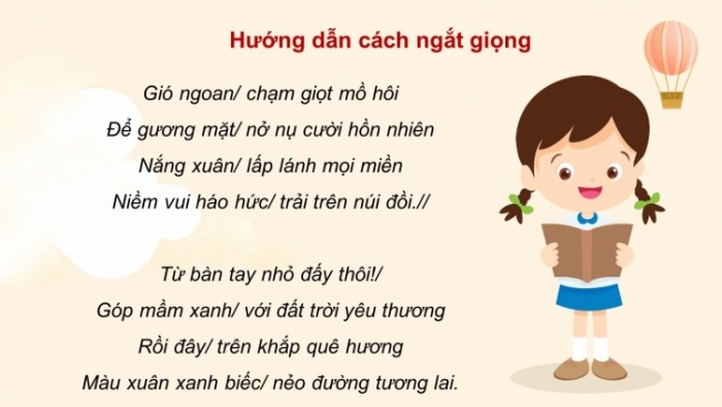 Soạn giáo án điện tử tiếng việt 4 cánh diều Bài 16 Đọc 4: Mùa xuân em đi trồng cây