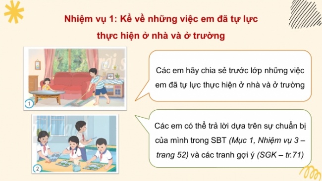 Soạn giáo án điện tử HĐTN 4 CTST bản 2 Tuần 25: HĐGDTCĐ - Tự lực thực hiện nhiệm vụ theo sự phân công, hướng dẫn