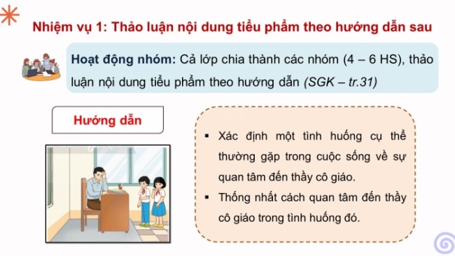 Soạn giáo án điện tử HĐTN 4 CTST bản 2 Tuần 11: HĐGDTCĐ - Thực hành duy trì và phát triển mối quan hệ với thầy cô giáo