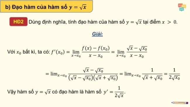 Soạn giáo án điện tử toán 11 KNTT Bài 32: Các quy tắc tính đạo hàm