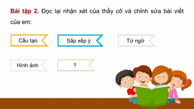 Soạn giáo án điện tử tiếng việt 4 CTST CĐ 6 Bài 2 Viết: Trả bài văn miêu tả cây cối