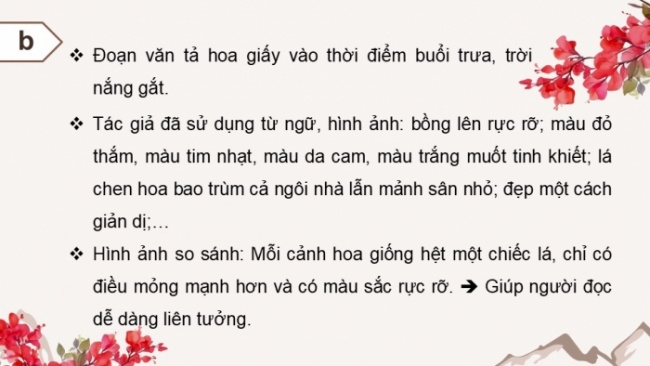 Soạn giáo án điện tử tiếng việt 4 CTST CĐ 6 Bài 3 Viết: Luyện tập viết đoạn văn cho bài văn miêu tả cây cối