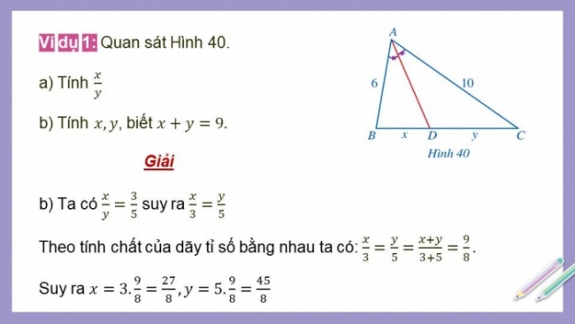 Soạn giáo án điện tử Toán 8 CD Chương 8 Bài 4: Tính chất đường phân giác của tam giác