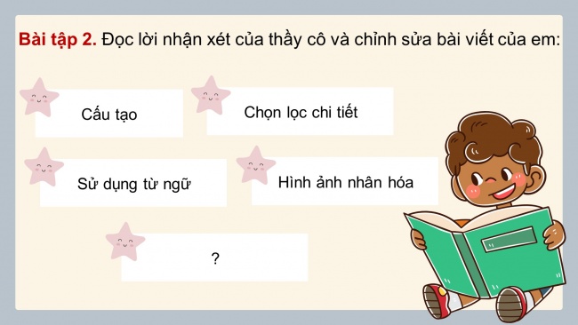 Soạn giáo án điện tử tiếng việt 4 CTST CĐ 8 Bài 6 Viết: Trả bài văn miêu tả con vật