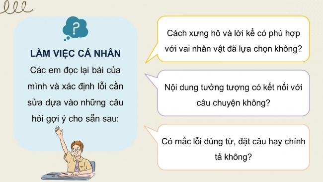 Soạn giáo án điện tử tiếng việt 4 KNTT Bài 26 Viết: Trả bài viết đoạn văn tưởng tượng