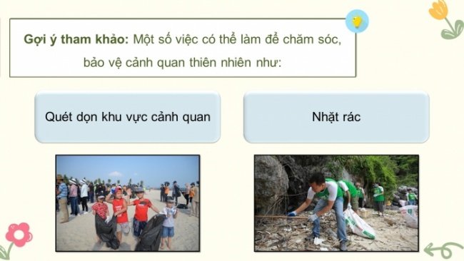 Soạn giáo án điện tử HĐTN 4 CTST bản 2 Tuần 30: HĐGDTCĐ - Chăm sóc, bảo vệ cảnh quan thiên nhiên