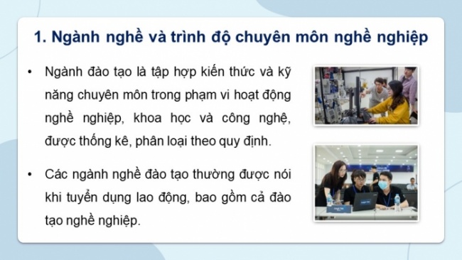 Soạn giáo án điện tử Tin học 8 CD Chủ đề G Bài 2: Tin học và các ngành nghề