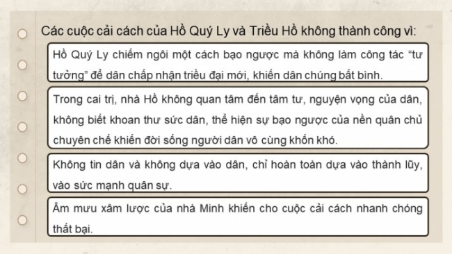 Soạn giáo án điện tử lịch sử 11 CTST Bài 9: Cuộc cải cách của Hồ Quý Ly và Triều Hồ (Phần 2)