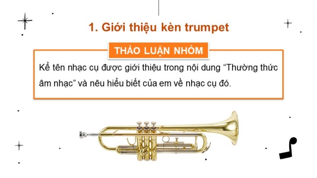 Soạn giáo án điện tử âm nhạc 4 KNTT Tiết 29: Ôn bài hát: Miền quê em; Thường thức âm nhạc: Kèn trôm-pét (trumpet); Nghe nhạc: Khúc nhạc mở đầu (U-ve-tu-