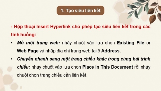 Soạn giáo án điện tử Tin học 8 CD Chủ đề E2 Bài 8: Kết nối đa phương tiện và hoàn thiện trang chiếu