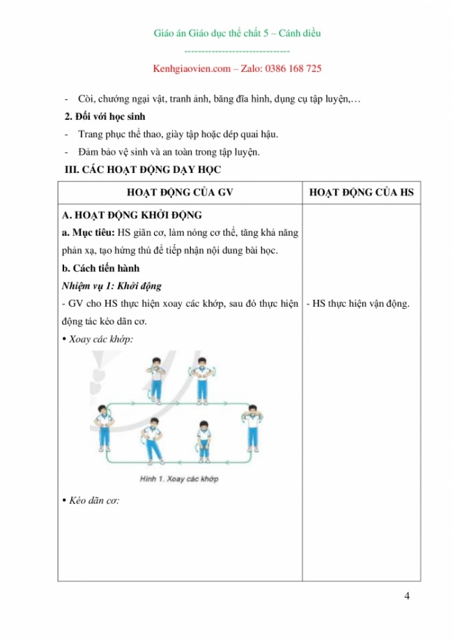Giáo án Thể dục 5 mới năm 2024 cánh diều