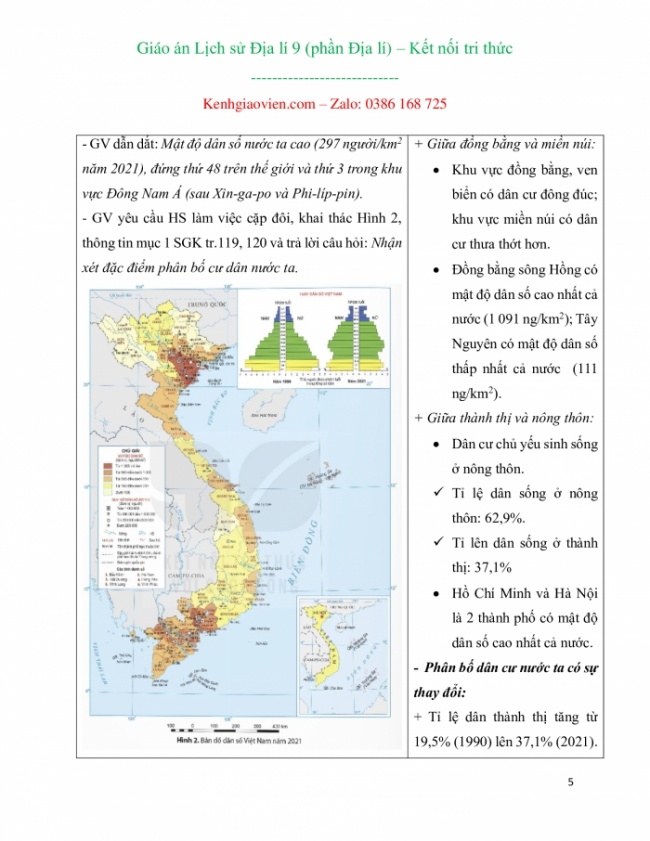 Giáo án Địa lí 9 mới năm 2024 kết nối tri thức