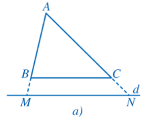 Hệ quả trên vẫn đúng cho trường hợp đường thẳng d song song với một cạnh của tam giác và cắt phần kéo dài của hai cạnh còn lại.