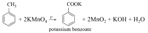 Các alkylbenzene khi đun nóng với KMnO4 thì chỉ có nhóm alkyl bị oxi hóa.