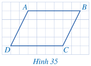 Tứ giác ABCD ở Hình 35 có các cặp cạnh đối AB // CD, AD // BC.