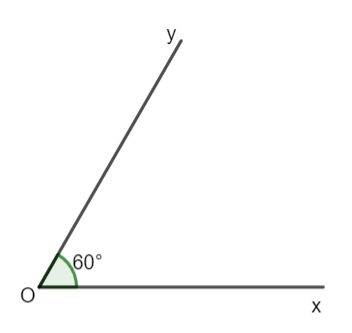 Góc (còn được gọi là góc hình học) là hình gồm hai tia chung gốc. Mỗi góc có một số đo, đơn vị đo góc (hình học) là độ. Số đo của một góc (hình học) không vượt quá 180°. Chẳng hạn: Góc xOy gồm hai tia Ox và Oy chung gốc O có số đo là 60° (hình vẽ).